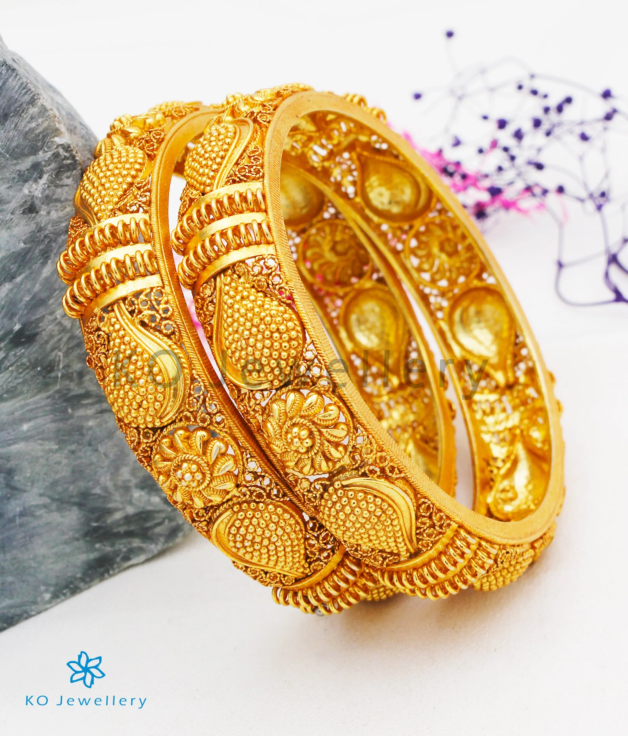 The Alvira Silver Filigree Bangle(Size 2.4)