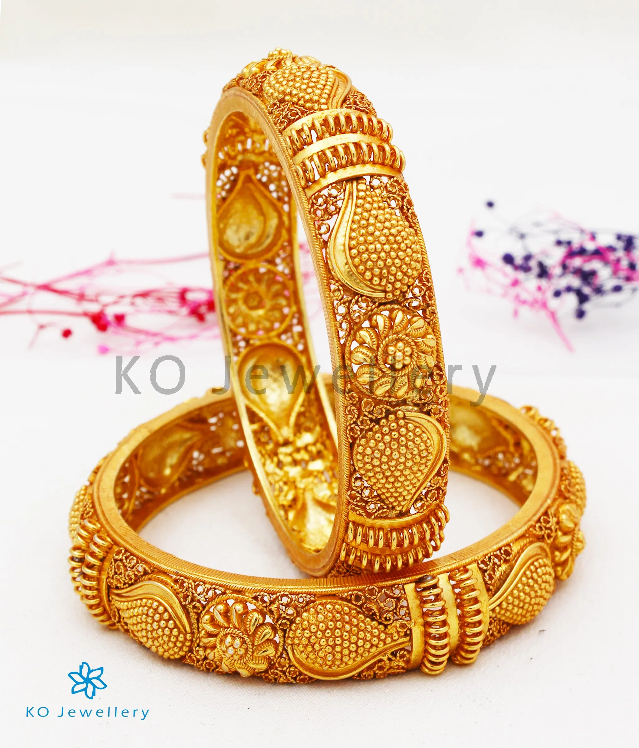 The Alvira Silver Filigree Bangle(Size 2.4)