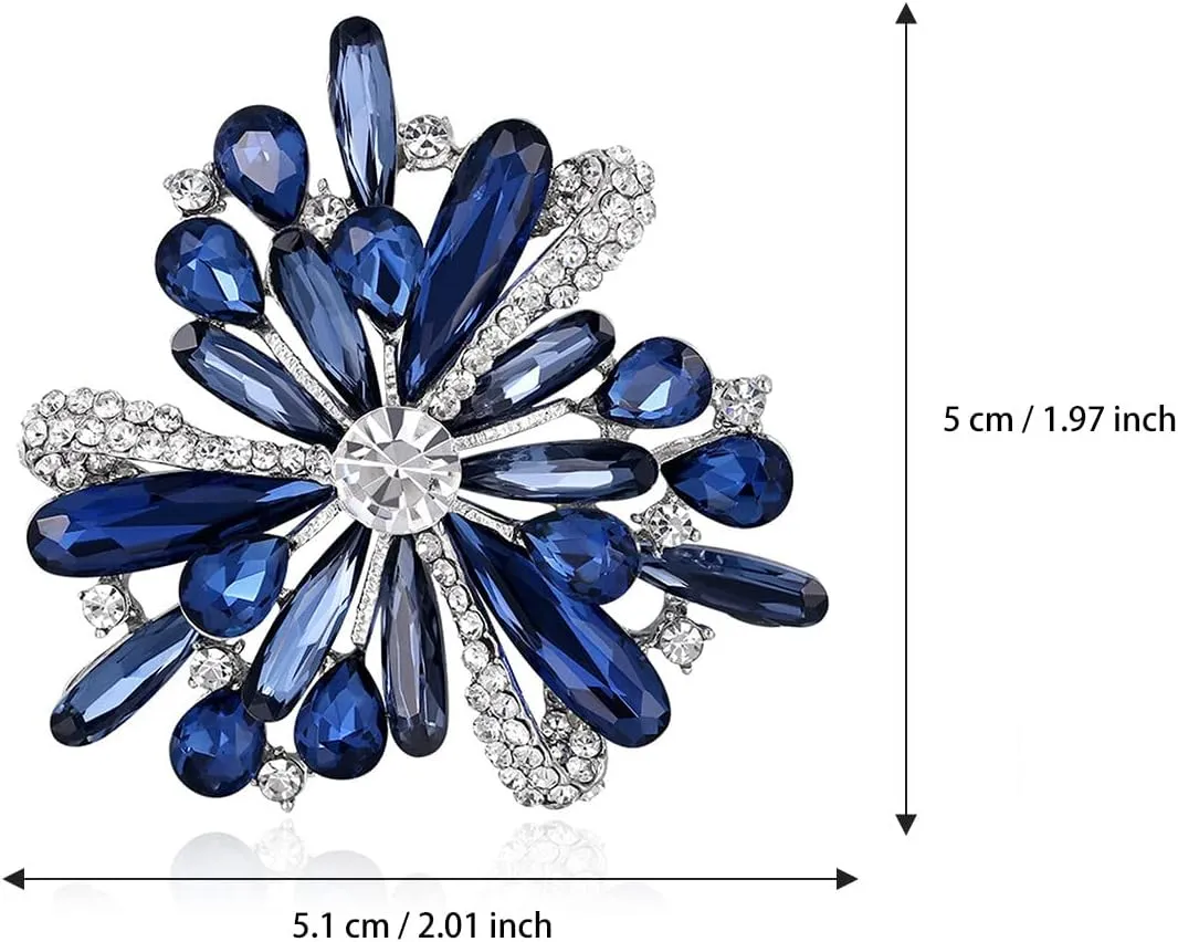 Vintage Created Crystal Flower Brooch Pins for Women | Vintage Pins Dress Brooch | Flower Pins for Clothes | Fashion Pins | Women's Jewelry | Ladies Pins and Brooches