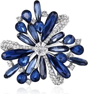Vintage Created Crystal Flower Brooch Pins for Women | Vintage Pins Dress Brooch | Flower Pins for Clothes | Fashion Pins | Women's Jewelry | Ladies Pins and Brooches